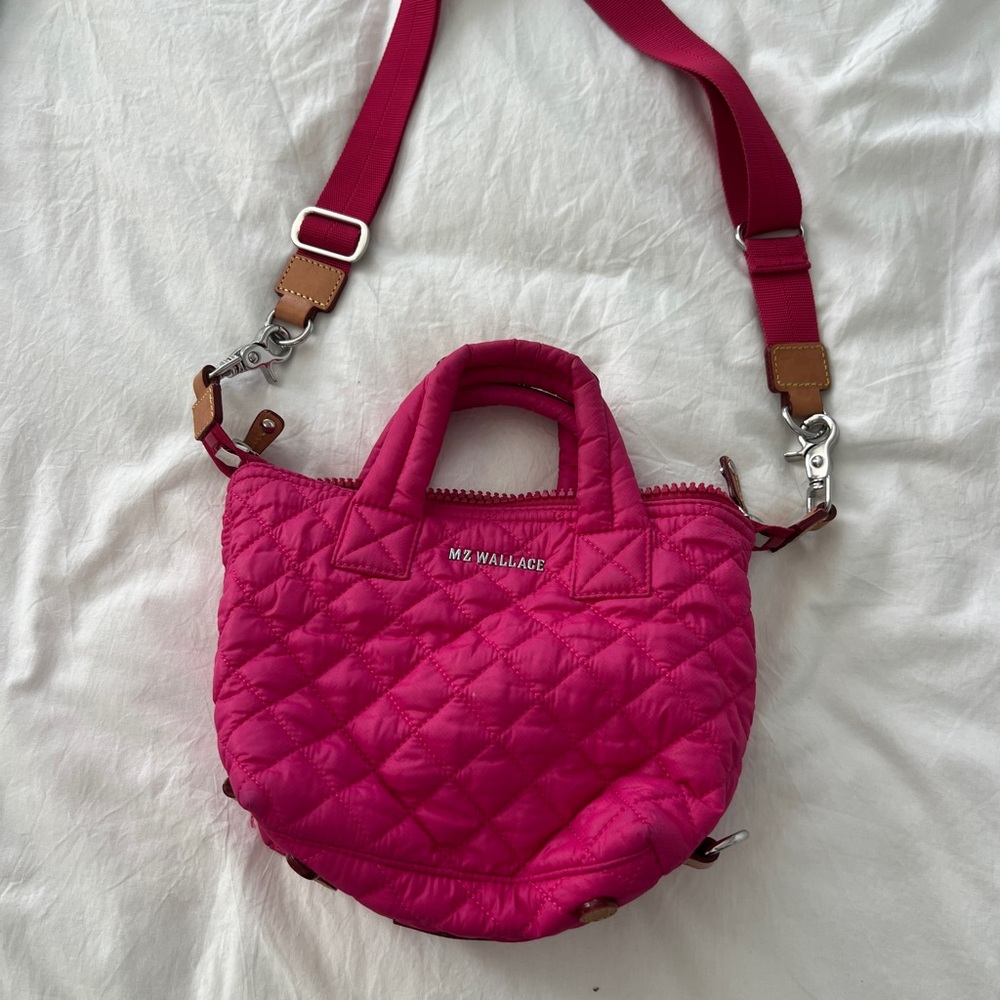 MZ Wallace Fuchsia Quilted Crossbody Bag
